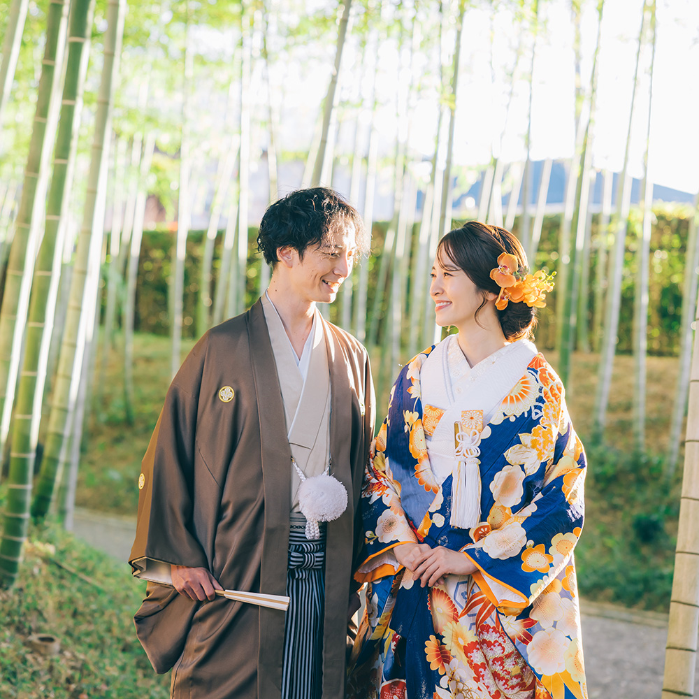 埼玉県越谷市の花田苑でのロケーション結婚写真