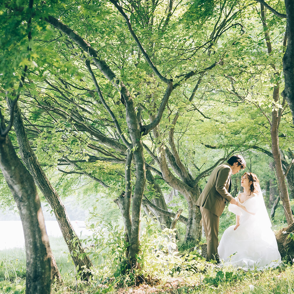 榛名湖でのロケーションフォトウェディング