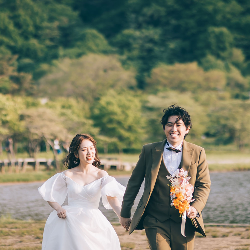榛名湖でのロケーション結婚写真