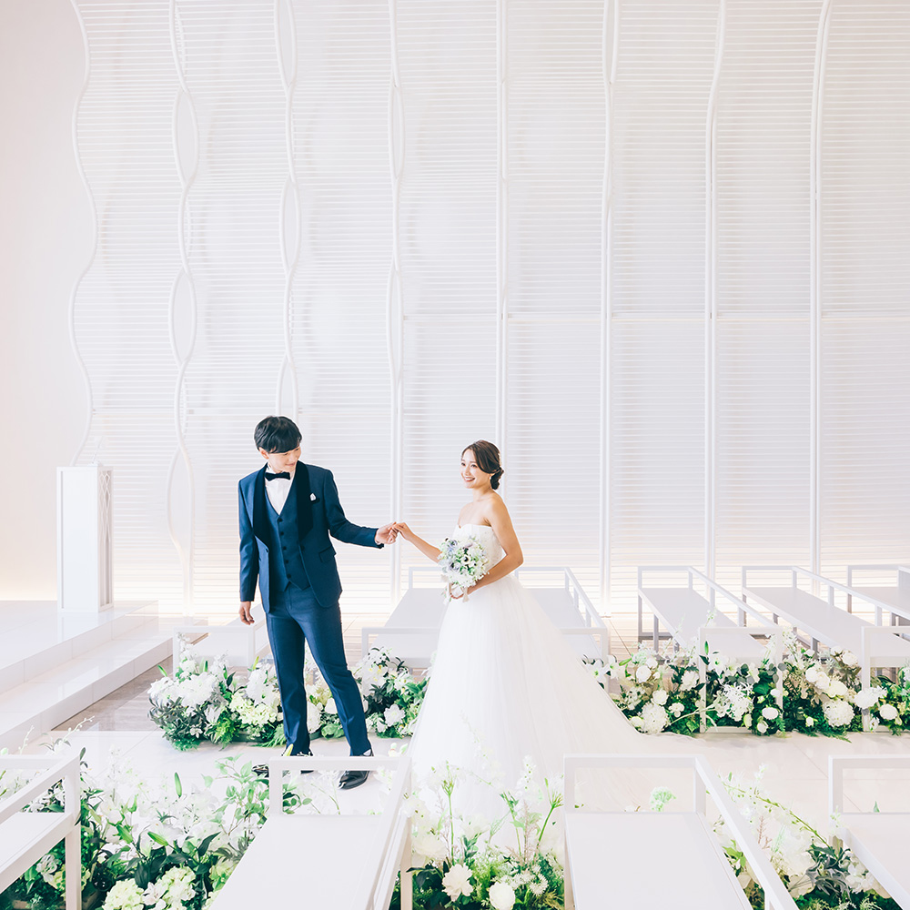 埼玉県越谷市のヒルトップザスクエアでのロケーションウェディング写真