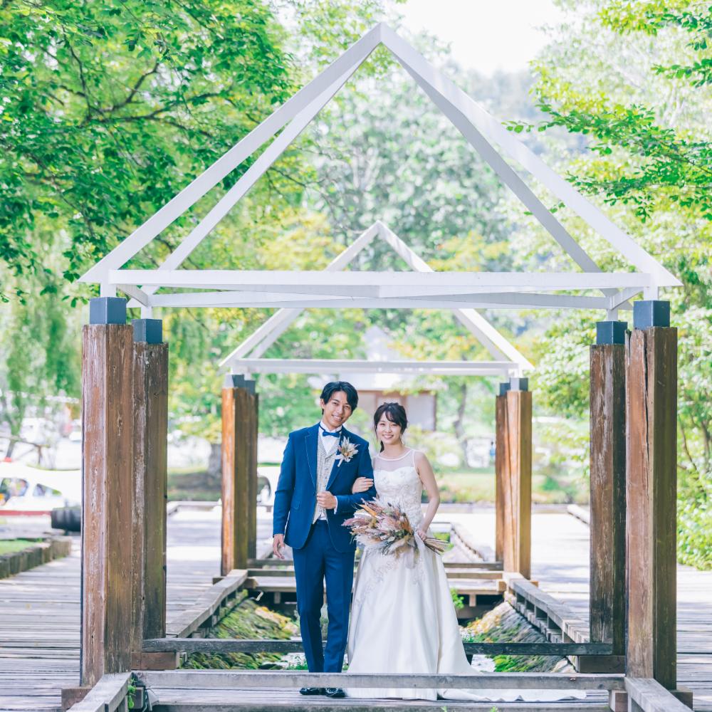 軽井沢でのロケーションウェディング写真