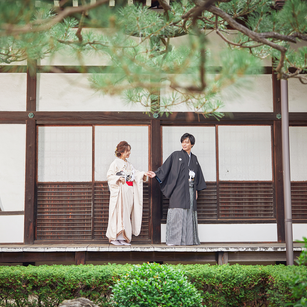 京都でのロケーション結婚写真