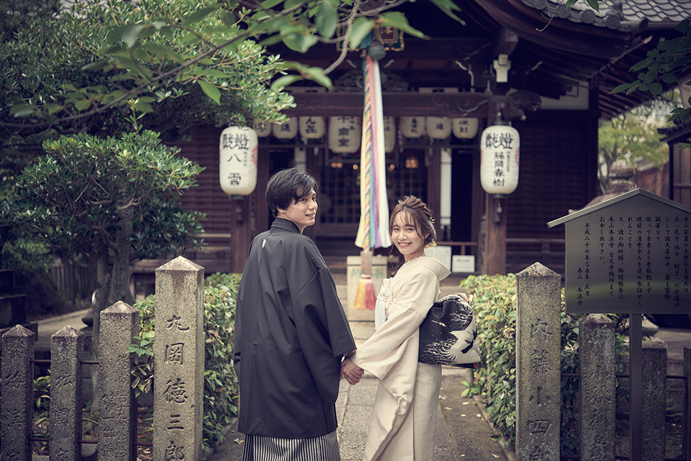 京都でのロケーション結婚写真