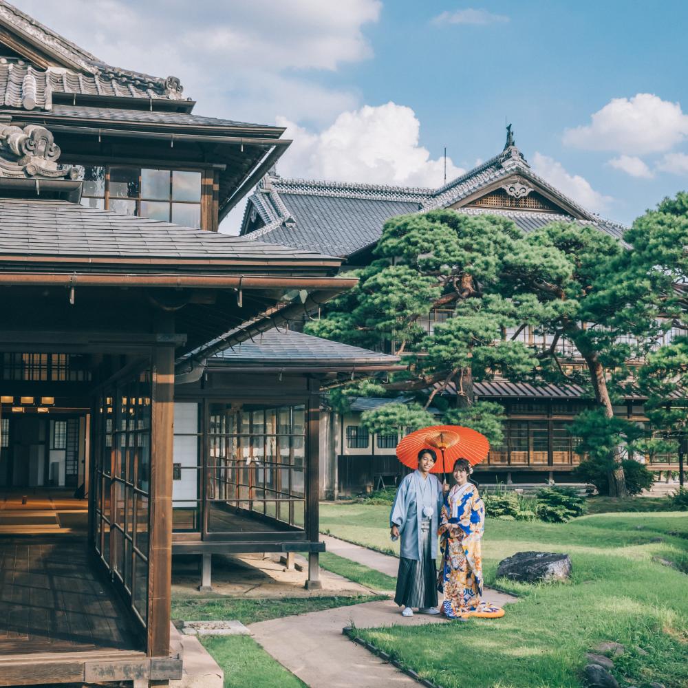群馬の臨江閣でのロケーションフォトウェディング