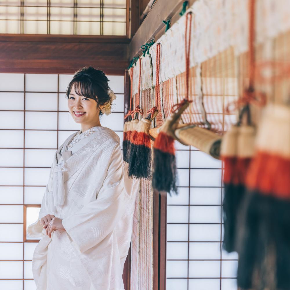 群馬の臨江閣でのロケーションウェディング写真